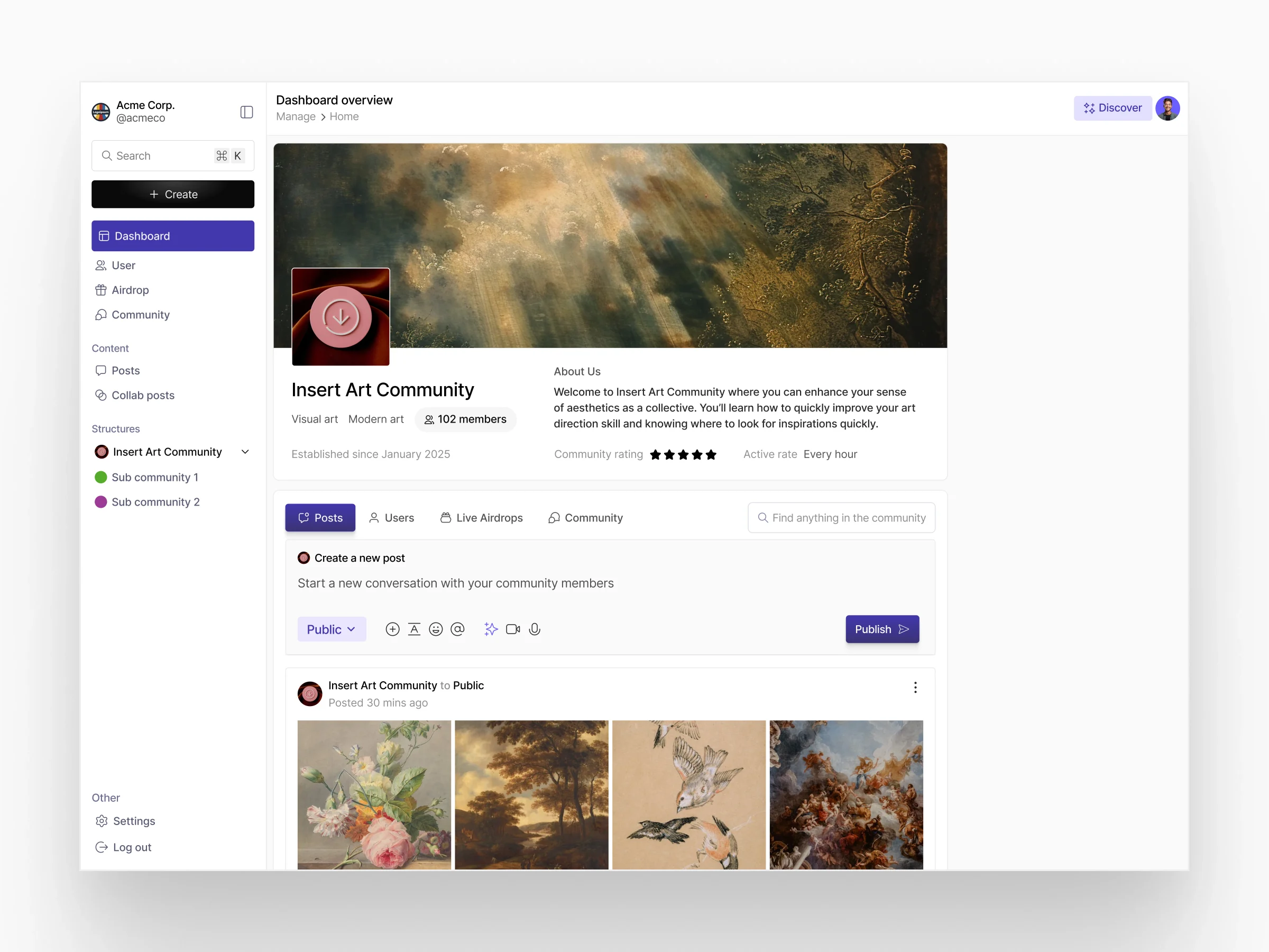 Daoco community dashboard