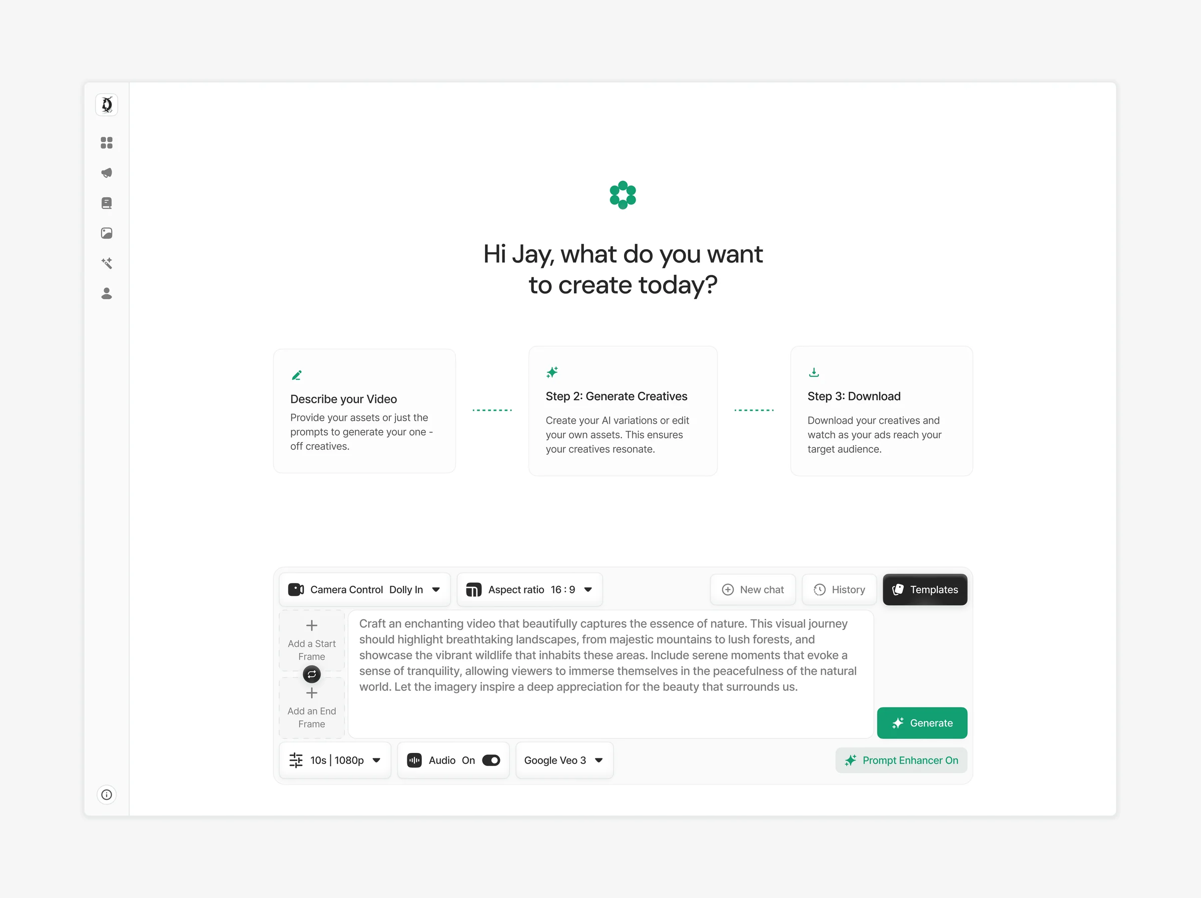 Kismet AI creative generator